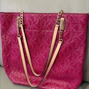 Michael Kors Fuchsia Embossed Tote-excellent condition